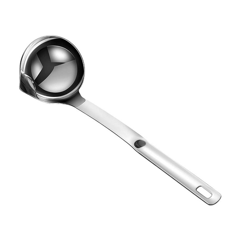 Hvanam Stainless Steel Oil Separator Soup Ladle Gravy Food Fat Separator Skimmer Spoon Grease Strainer Separater Hot Pot Oil Filter Spoon For Home Kitchen And Cooking,Soup Colander 12 Inch - Image 1